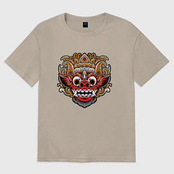 Футболка оверсайз женская Баронг - дух-защитник, предводитель воинства добра, цвет: миндальный