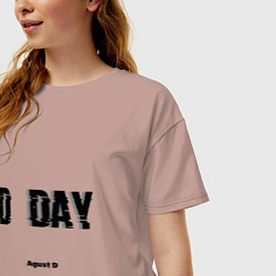 Футболка оверсайз женская D DAY Agust D, цвет: пыльно-розовый — фото 2