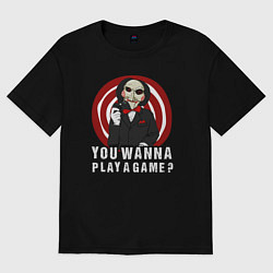 Футболка оверсайз женская You wanna play a game, цвет: черный