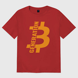 Женская футболка оверсайз Поколение биткоин