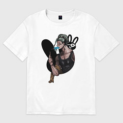 Футболка оверсайз женская Buddha with ice cream, цвет: белый