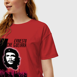 Футболка оверсайз женская Эрнесто Че Гевара и революция, цвет: красный — фото 2