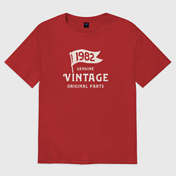 Футболка оверсайз женская 1982 подлинный винтаж - оригинальные детали, цвет: красный