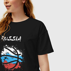 Футболка оверсайз женская Russia basketball, цвет: черный — фото 2