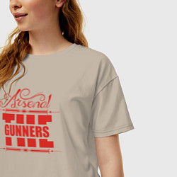 Футболка оверсайз женская Arsenal - The gunners, цвет: миндальный — фото 2