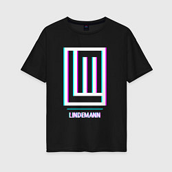 Футболка оверсайз женская Lindemann glitch rock, цвет: черный