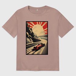 Футболка оверсайз женская Формула 50x: Болид, цвет: пыльно-розовый