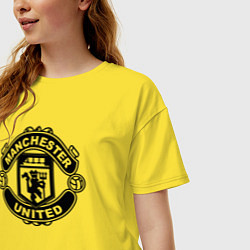 Футболка оверсайз женская Manchester United black, цвет: желтый — фото 2