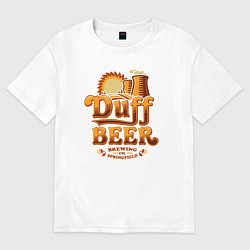 Футболка оверсайз женская Duff beer brewing, цвет: белый