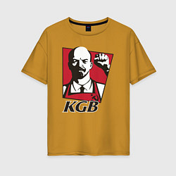 Футболка оверсайз женская KGB Lenin, цвет: горчичный