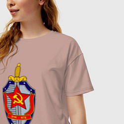 Футболка оверсайз женская ВЧК КГБ, цвет: пыльно-розовый — фото 2