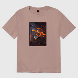 Футболка оверсайз женская Раскалённые плиты, цвет: пыльно-розовый