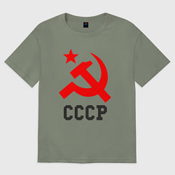 Футболка оверсайз женская СССР стиль, цвет: авокадо