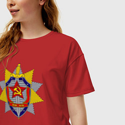 Футболка оверсайз женская ВЧК КГБ, цвет: красный — фото 2