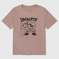 Женская футболка оверсайз Love death love burn