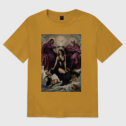 Футболка оверсайз женская Feat lana del rey, цвет: горчичный