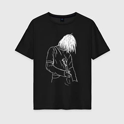 Футболка оверсайз женская Kurt Cobain grunge, цвет: черный