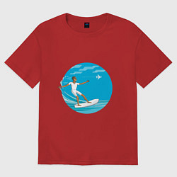 Женская футболка оверсайз Серфинг на море