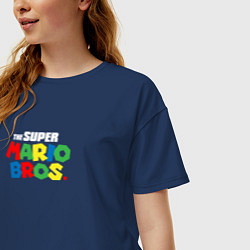 Футболка оверсайз женская The Super Mario Bros Братья Супер Марио, цвет: тёмно-синий — фото 2