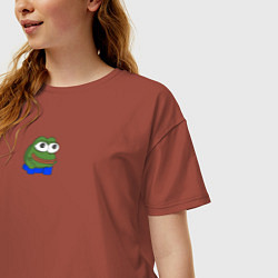 Футболка оверсайз женская Pepe print, цвет: кирпичный — фото 2