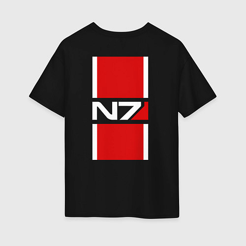 Женская футболка оверсайз Mass Effect N7 systems alliance special forces / Черный – фото 2