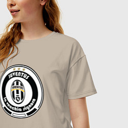 Футболка оверсайз женская Juventus club, цвет: миндальный — фото 2