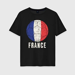 Футболка оверсайз женская Футбол Франции, цвет: черный