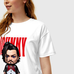 Футболка оверсайз женская Johnny Depp - cool dude - pop art, цвет: белый — фото 2