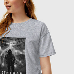 Футболка оверсайз женская Stalker thunderstorm, цвет: меланж — фото 2