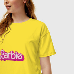Футболка оверсайз женская Барби фильм 2023, цвет: желтый — фото 2