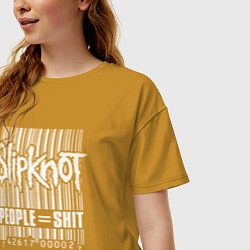 Футболка оверсайз женская Slipknot bar code, цвет: горчичный — фото 2