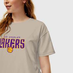 Футболка оверсайз женская Team Lakers, цвет: миндальный — фото 2