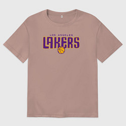 Футболка оверсайз женская Team Lakers, цвет: пыльно-розовый