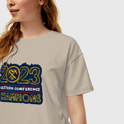 Футболка оверсайз женская Denver Nuggets 2023, цвет: миндальный — фото 2