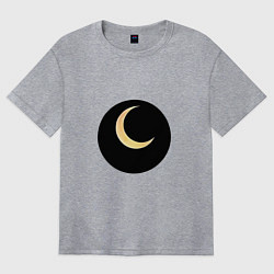Футболка оверсайз женская Полумесяц, цвет: меланж