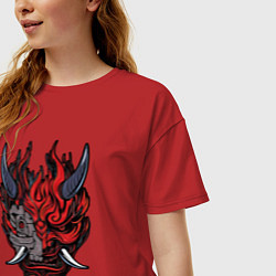 Футболка оверсайз женская Samurai logo, цвет: красный — фото 2
