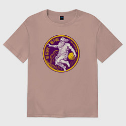 Футболка оверсайз женская No blood no foul, цвет: пыльно-розовый