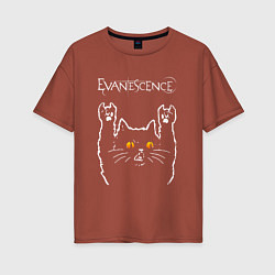 Женская футболка оверсайз Evanescence rock cat