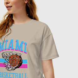 Футболка оверсайз женская Basket Miami, цвет: миндальный — фото 2