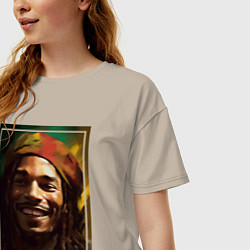 Футболка оверсайз женская Боб Марли One love, цвет: миндальный — фото 2