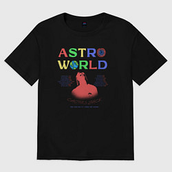 Футболка оверсайз женская Travis Scott astroworld, цвет: черный