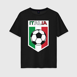 Футболка оверсайз женская Футбол Италии, цвет: черный