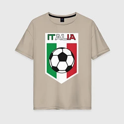 Футболка оверсайз женская Футбол Италии, цвет: миндальный