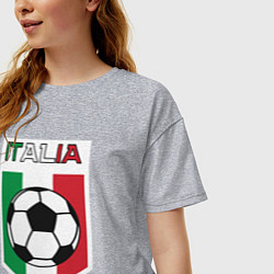 Футболка оверсайз женская Футбол Италии, цвет: меланж — фото 2