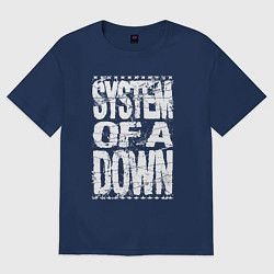 Футболка оверсайз женская System of a down - stencil, цвет: тёмно-синий