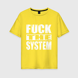 Футболка оверсайз женская SoD - f**k the system, цвет: желтый