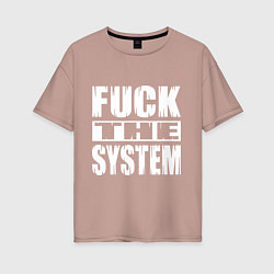 Футболка оверсайз женская SoD - f**k the system, цвет: пыльно-розовый