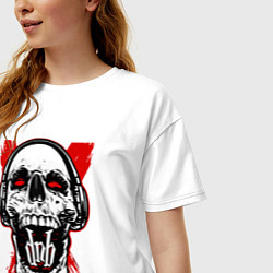 Футболка оверсайз женская DnB skull, цвет: белый — фото 2