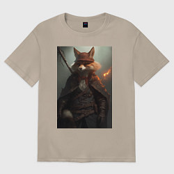 Футболка оверсайз женская Лис авантюрист, цвет: миндальный