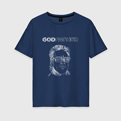 Футболка оверсайз женская Godfather white, цвет: тёмно-синий